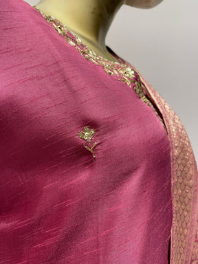Rose pink embroiered kurta set