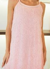 Peach Floral Embroidered Sleeveless Kurti