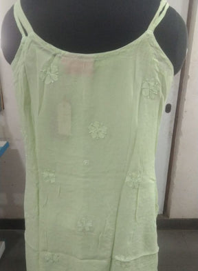 Pista green Floral Embroidered Sleeveless Kurti