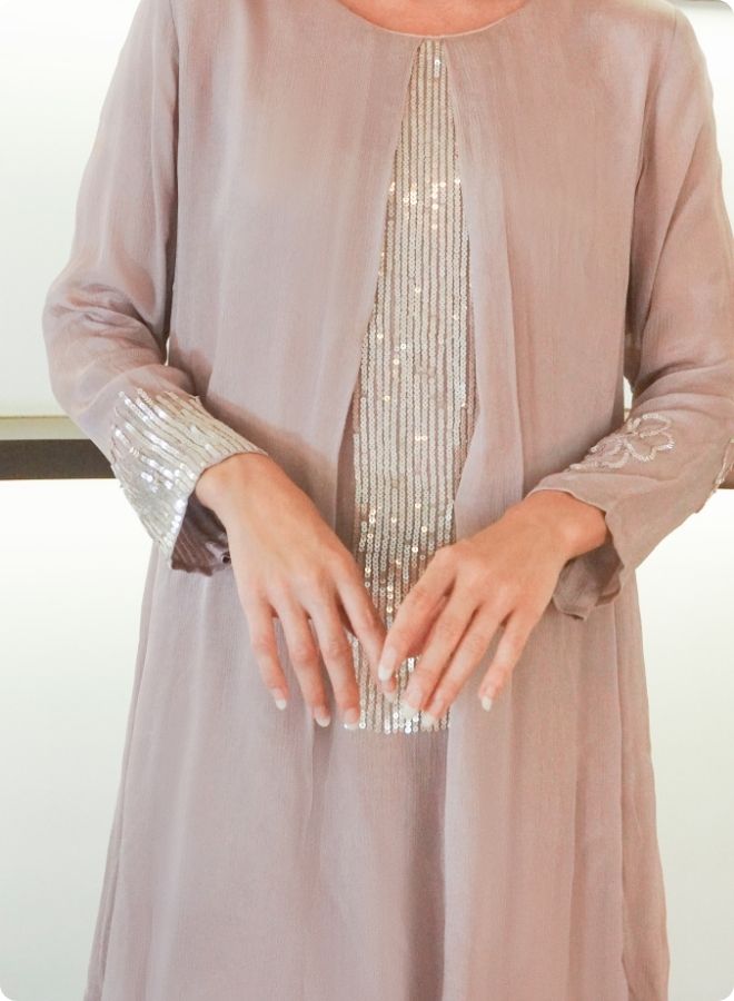 Elegant Brown Embroidered Co-ord Set