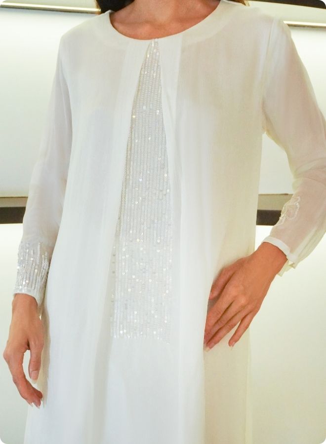 Elegant Cream Embroidered Co-ord Set
