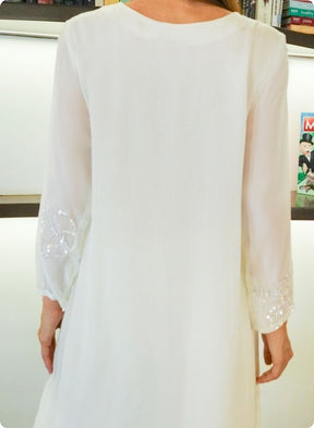 Elegant Cream Embroidered Co-ord Set