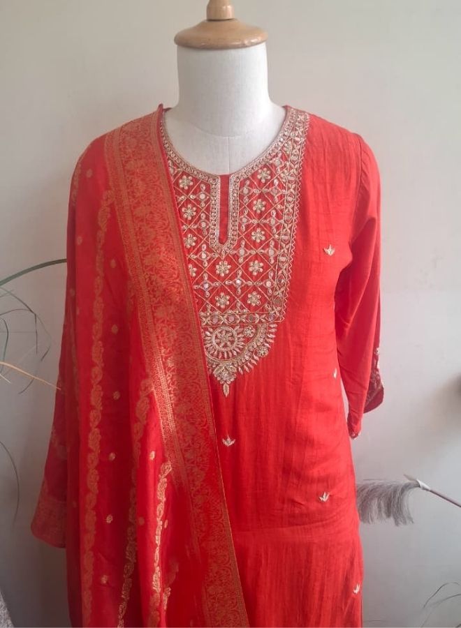 Elegant Rust Ethnic Kurta Set