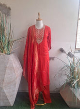 Elegant Rust Ethnic Kurta Set