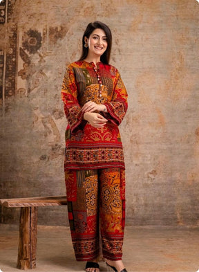 Orange Printed Co-ord Set