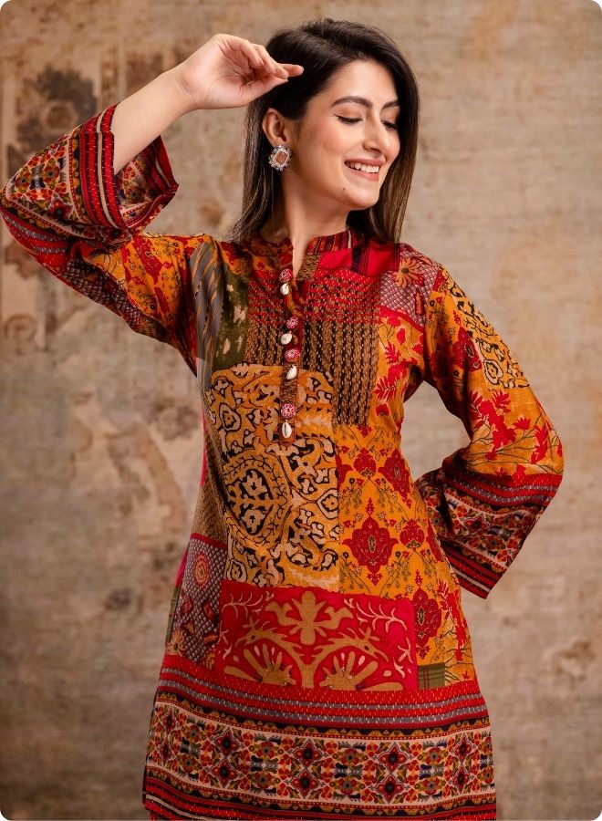 Orange Printed Co-ord Set