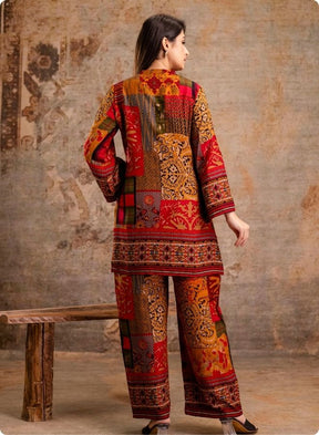 Orange Printed Co-ord Set