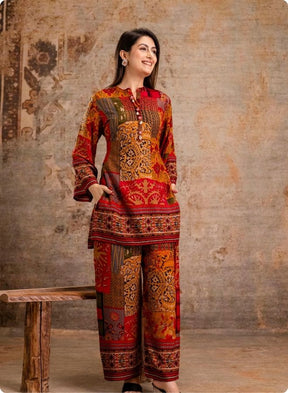 Orange Printed Co-ord Set