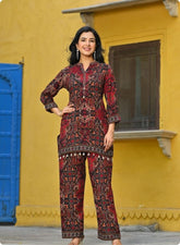 Red Printed Co-ord Set