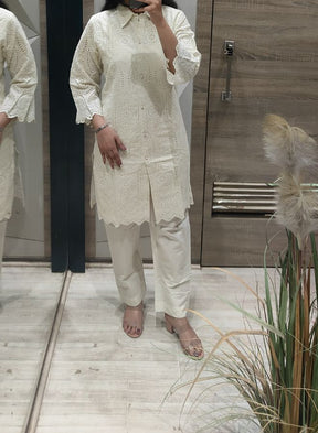 Cream Eyelet Lace Co-ord Set