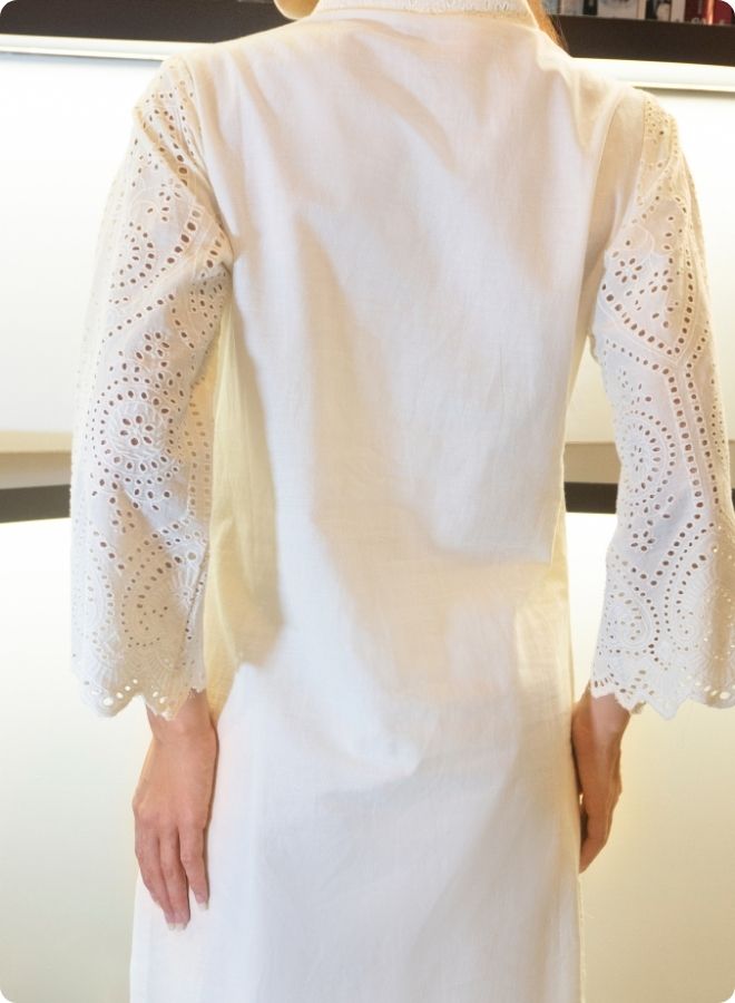 Cream Eyelet Lace Co-ord Set