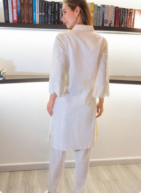 Cream Eyelet Lace Co-ord Set