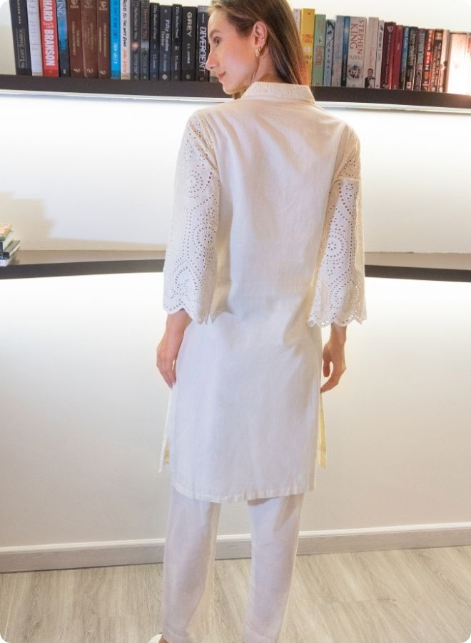 Cream Eyelet Lace Co-ord Set