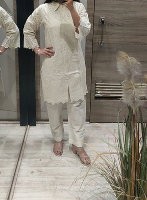 Cream Eyelet Lace Co-ord Set