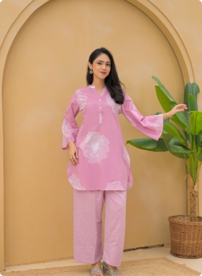 Pink Printed Kurta & Pant Set