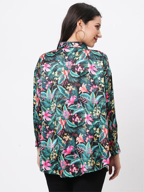 Loose Fit Shirt With Button Down Front In Resort Wear Print.