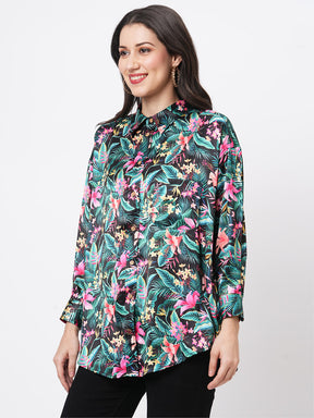 Loose Fit Shirt With Button Down Front In Resort Wear Print.