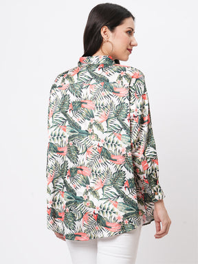 Loose Fit Shirt With Button Down Front In Resort Wear Print.