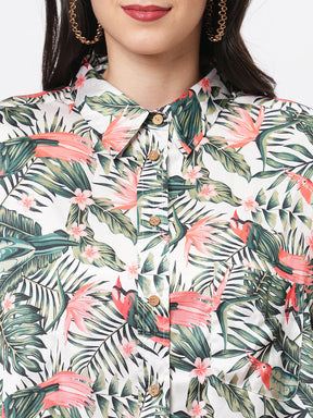 Loose Fit Shirt With Button Down Front In Resort Wear Print.