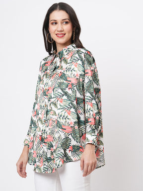 Loose Fit Shirt With Button Down Front In Resort Wear Print.