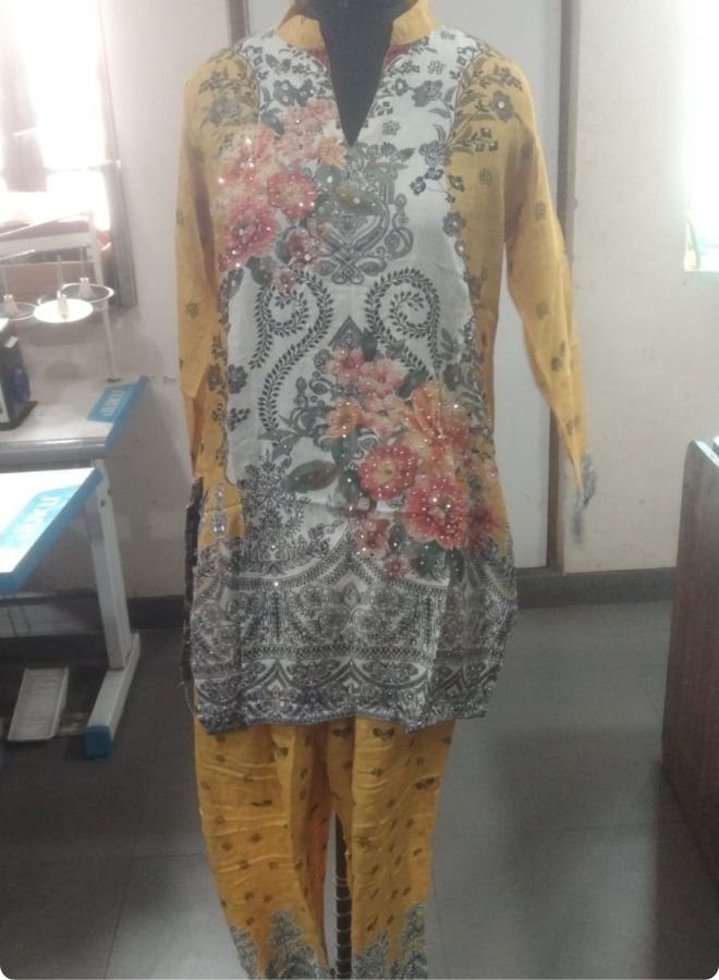 Yellow Floral Printed Kurta Set