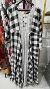 Black Cotton Embelished Kurti