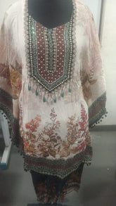 Elegant Floral Printed Kaftan Kurta pant
