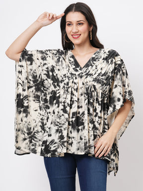 An Oversized Summer Kaftan Top In The Tie N Dye Print.