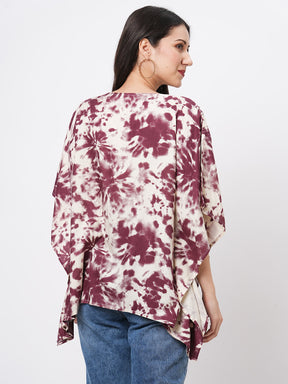 An Oversized Summer Kaftan Top In The Tie N Dye Print.